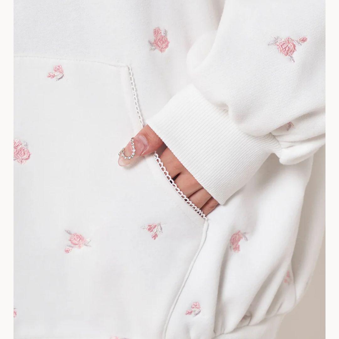 Darich ダーリッチ フラワーエンブロイダリービッグフーディ