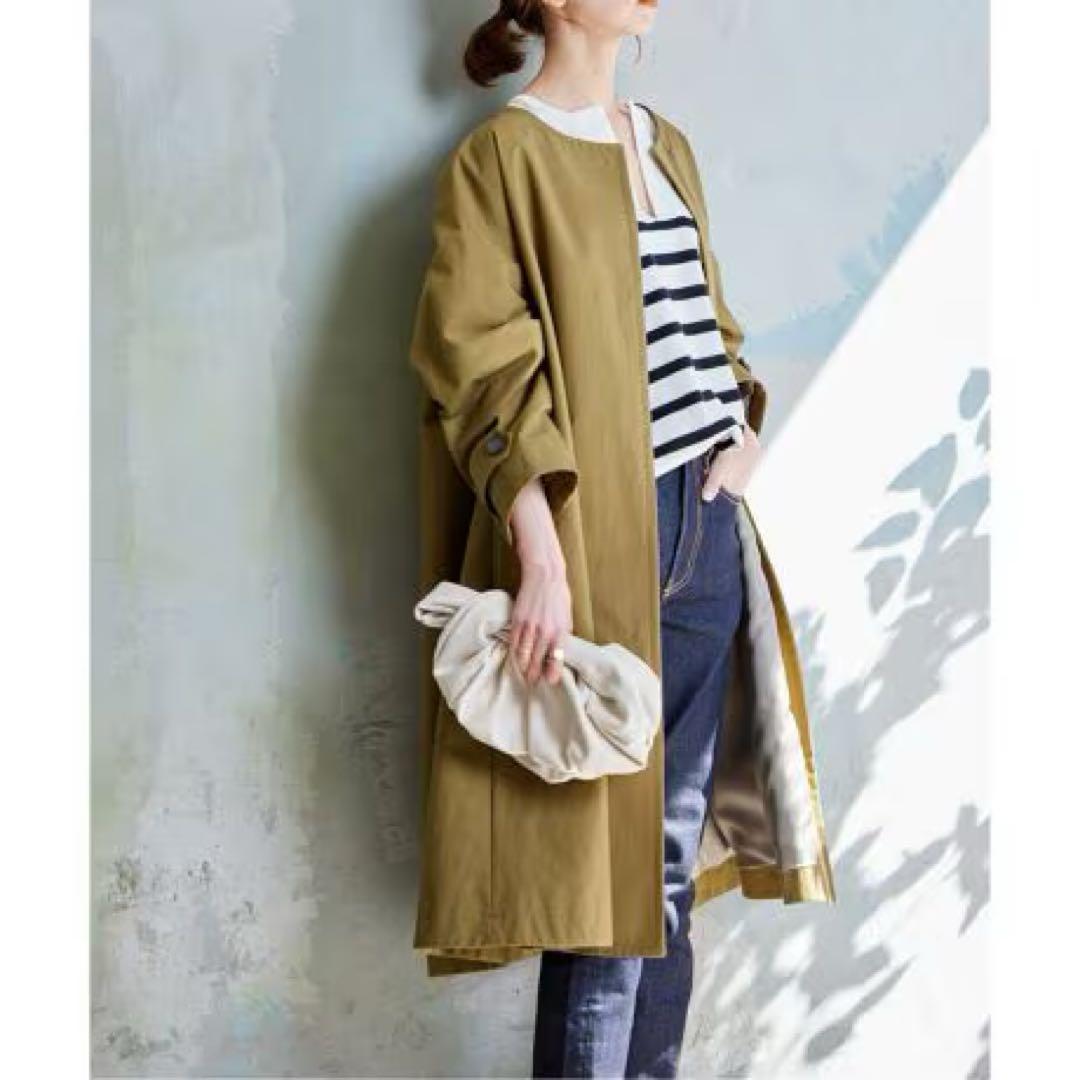 ジャーナルスタンダード　コットンナイロンギャバフレアコート　カーキ　38