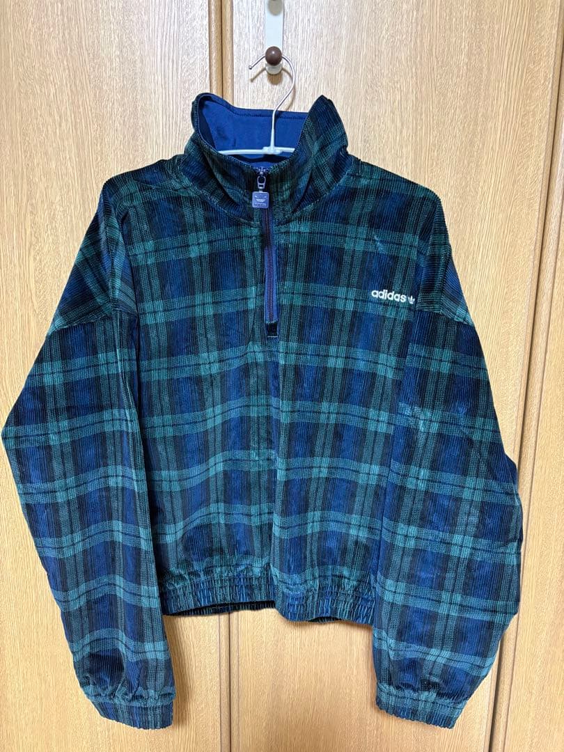 IX1054 コーデュロイ タータン ハーフジップトップ