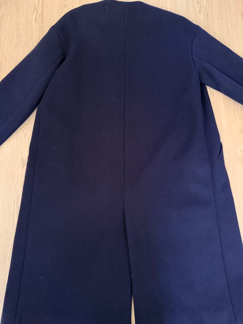 IÉNA 38 Manteco ネイビー ノーカラーコート