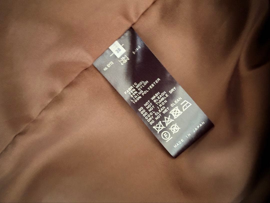 IÉNA 38 Manteco ネイビー ノーカラーコート