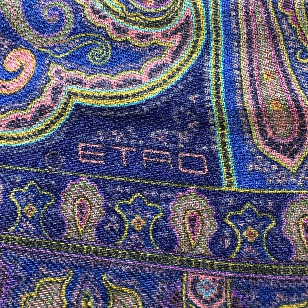【新品箱付き】ETRO エトロ ペイズリー柄 ストール スカーフ シルク混