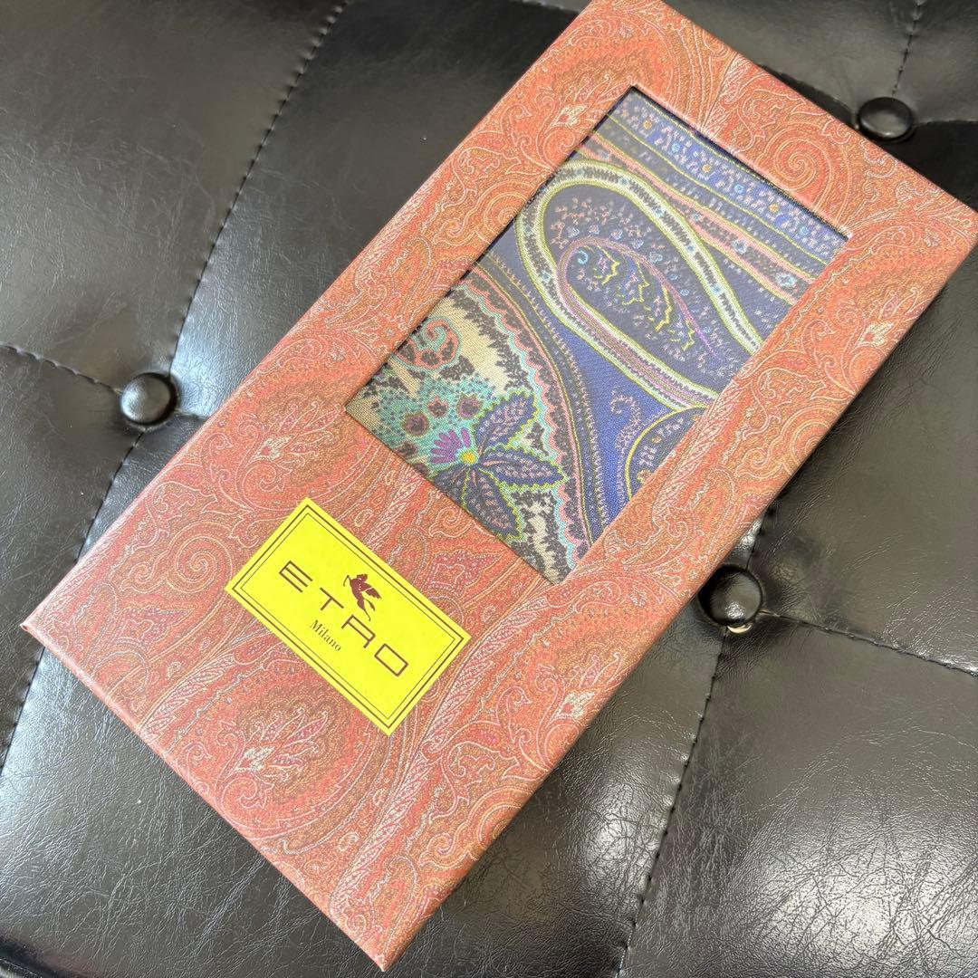 【新品箱付き】ETRO エトロ ペイズリー柄 ストール スカーフ シルク混