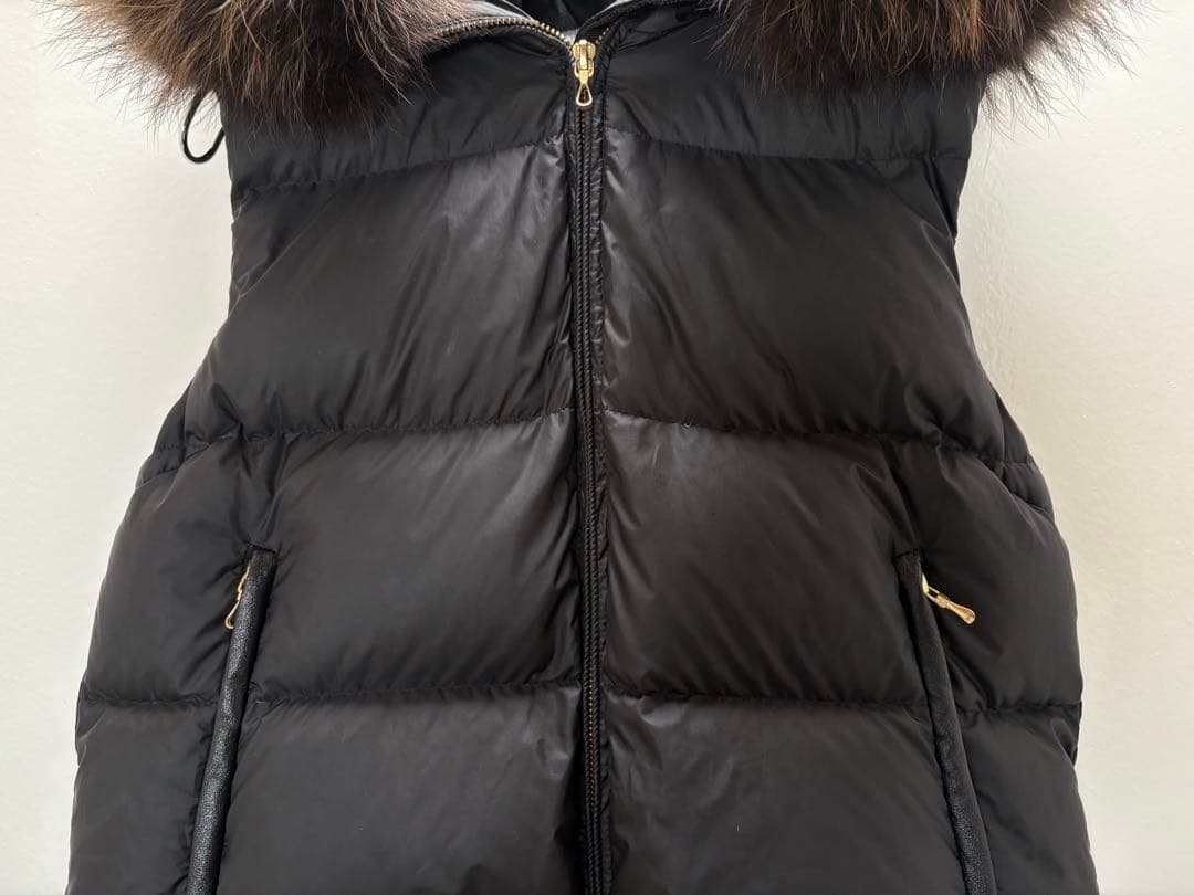 ナノユニバース　西川ダウン　ダウンベスト　2way ファー着脱可　サイズ38 黒
