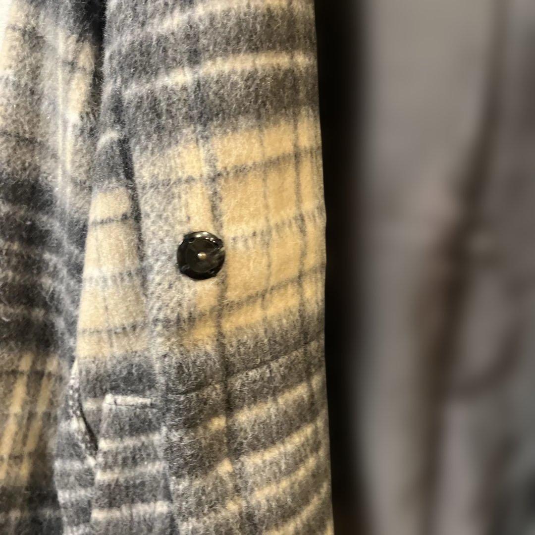 【超美品】MORABITO BLANC グレー系チェックロングコート