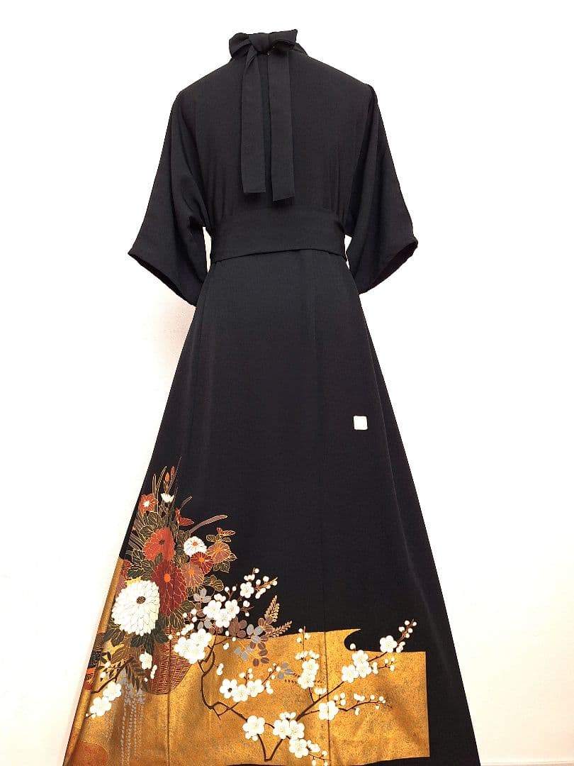 着物リメイクワンピース3633