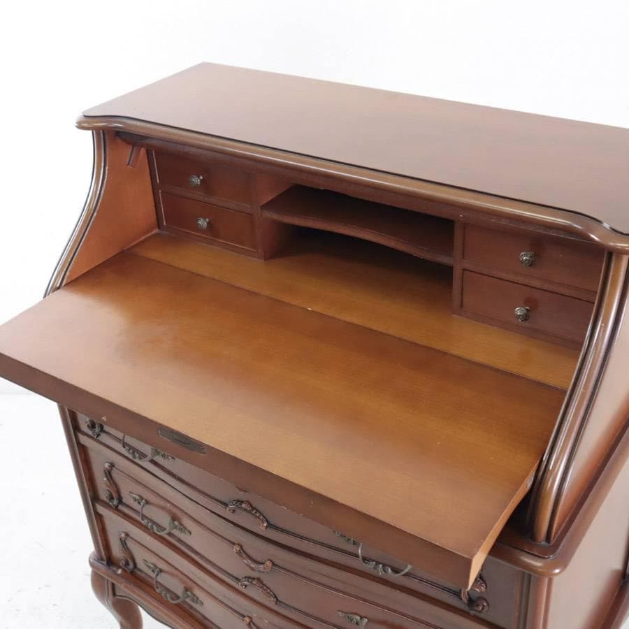 イタリア製 高級輸入家具 ライティングビューロー 鍵付き デスク 書斎