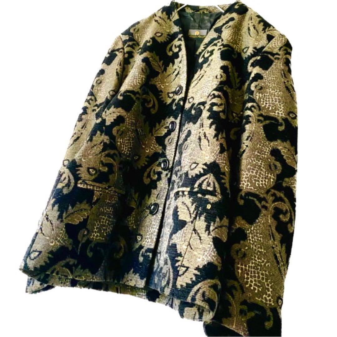新品未使用✨◆AIGNER◆20万 シルクジャガード ノーカラージャケット38