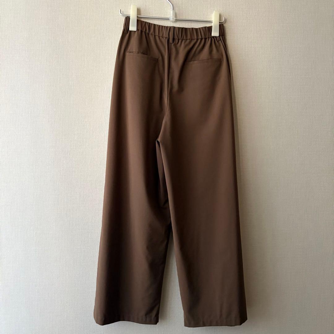 【美品】毛ポリエステルブレンド ワイドタックパンツ BEAUTY & YOUTH