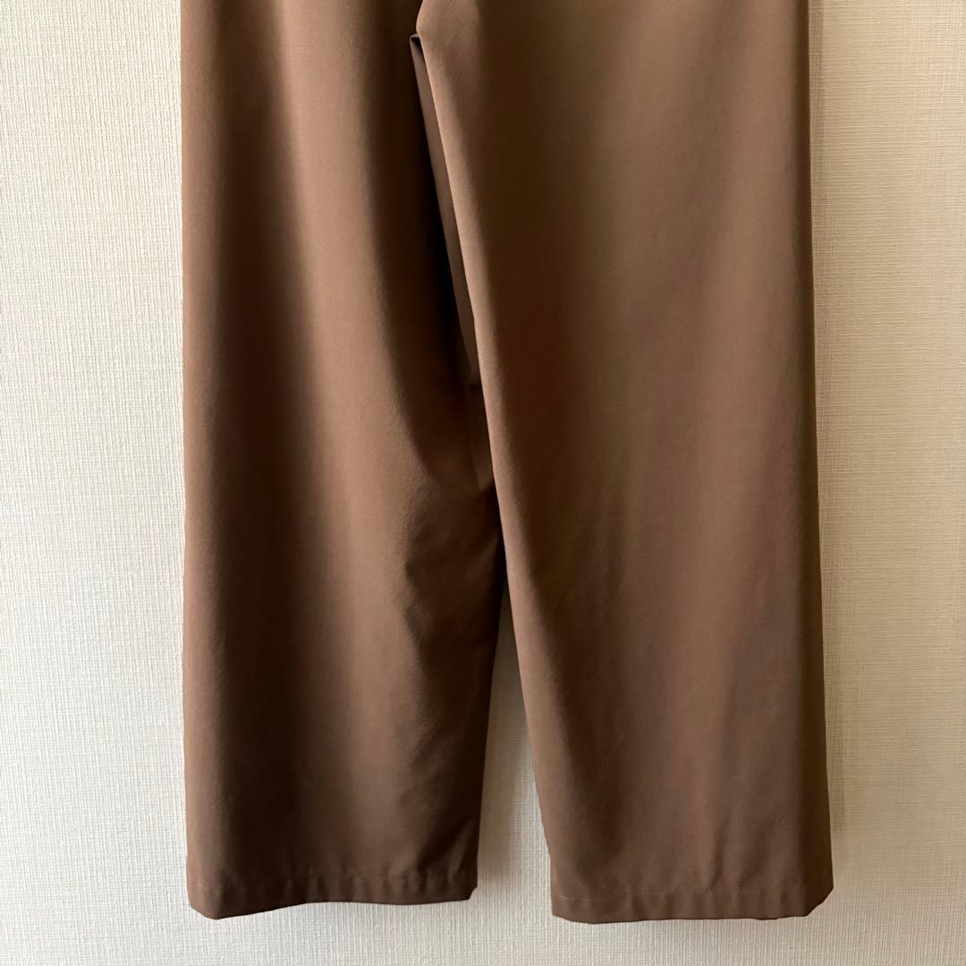 【美品】毛ポリエステルブレンド ワイドタックパンツ BEAUTY & YOUTH