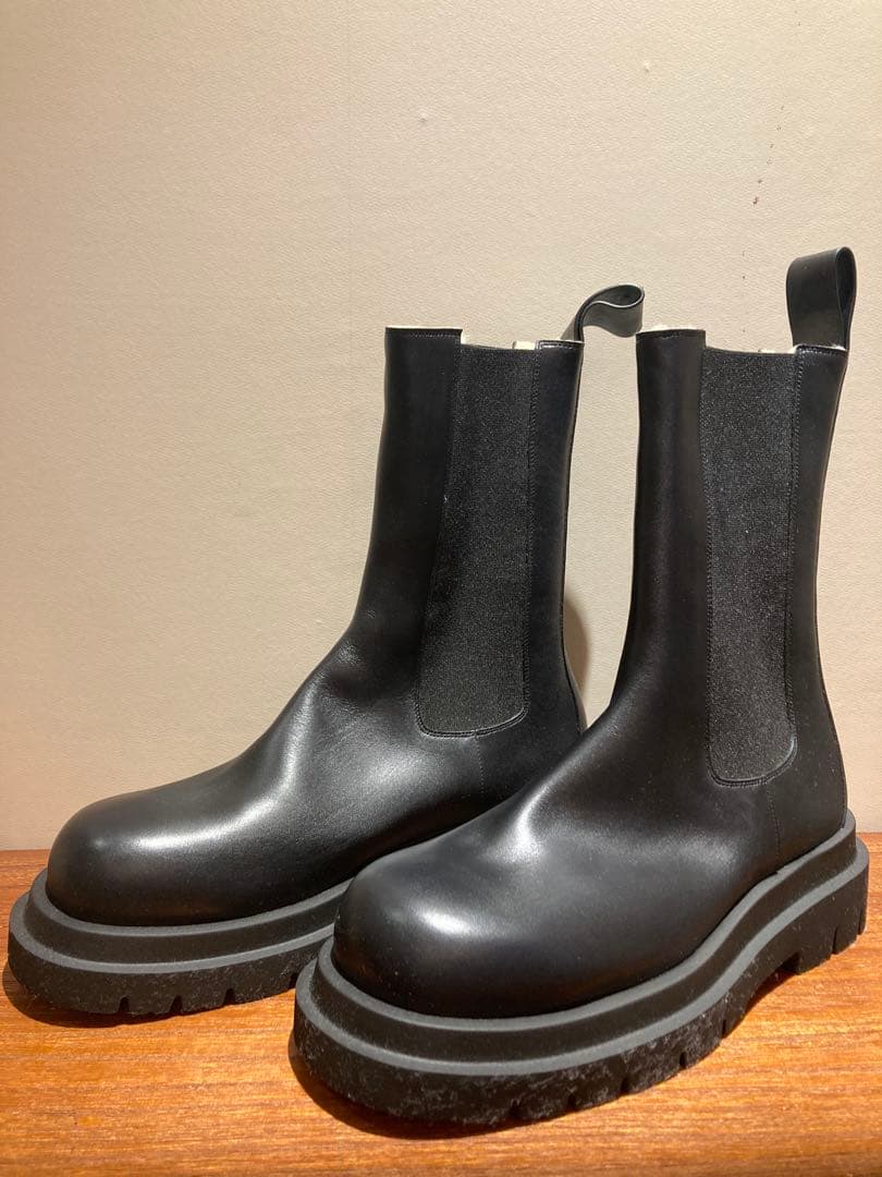 mokeボッテガヴェネタ　ブラック サイドゴアブーツ 厚底
