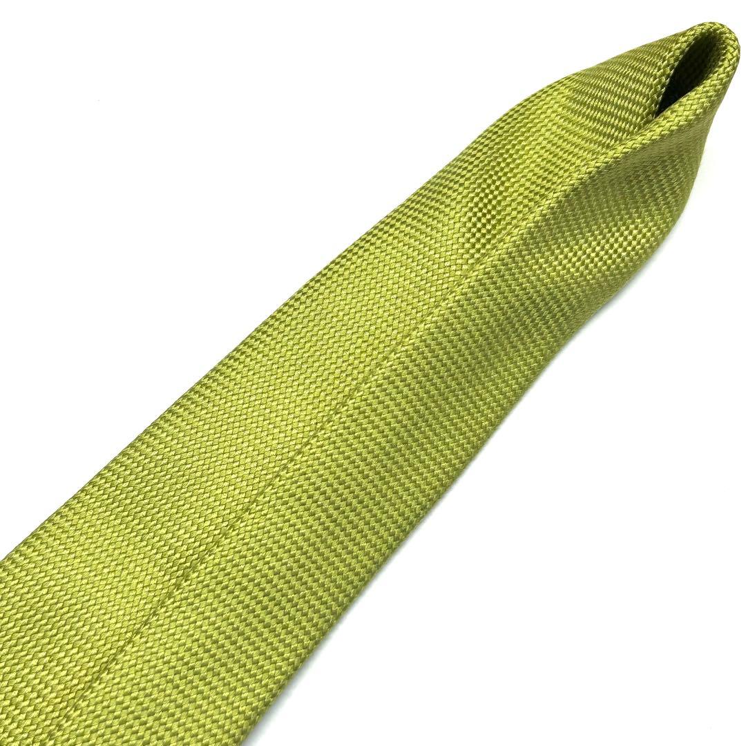 【未使用に近い✨】エルメス ネクタイ グリーン 無地 ファソネ 肉厚生地 シルク