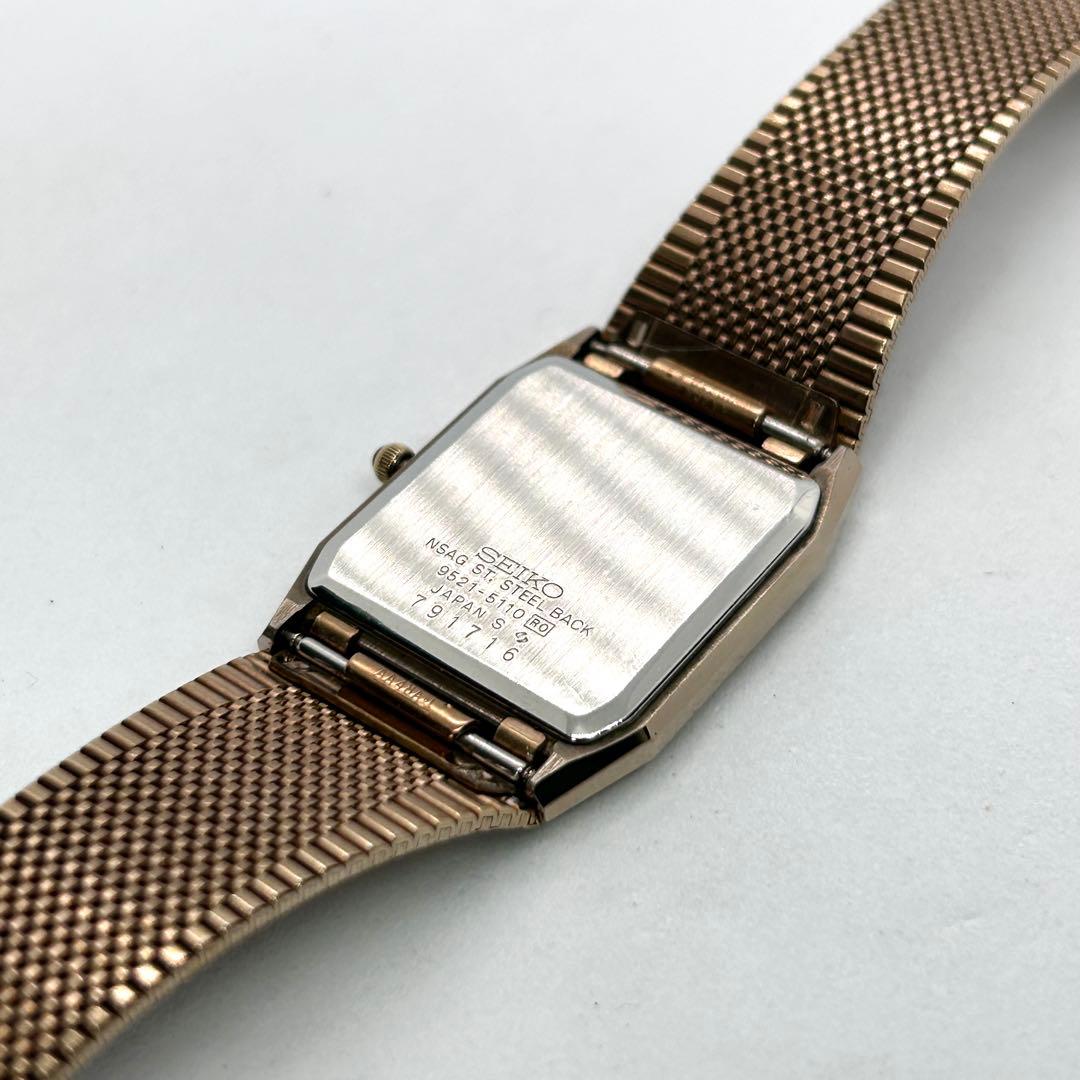 新品電池 稼働 SEIKO ドルチェ 9521-5110 QZ 腕時計