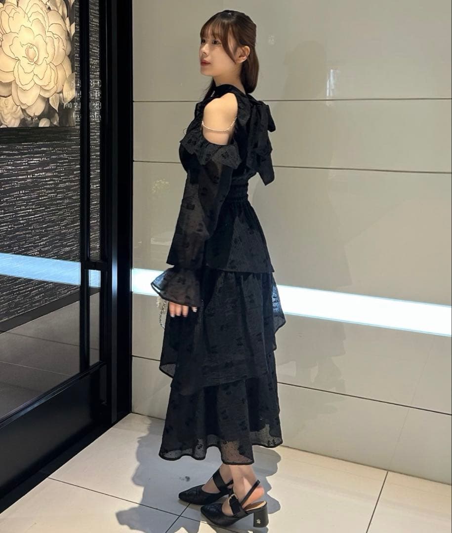 NICE CLAUP アメスリミニワンピース アメスリティアードロングワンピース