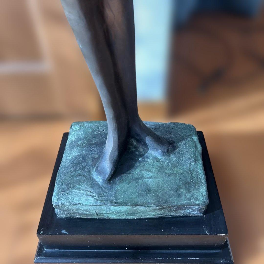 ブロンズ製女性像 バイオリンを持つ女　銅像　 彫刻　高さ1.17m