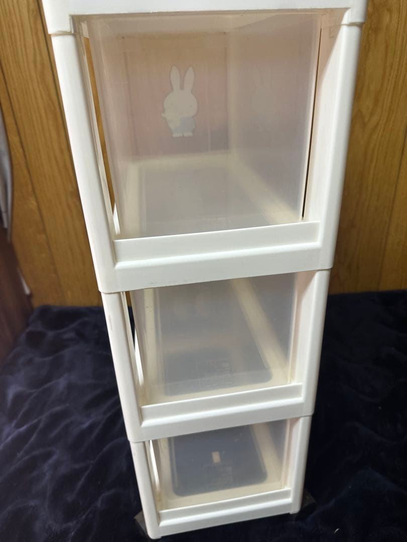 希少 お得 レトロ ミッフィーイラスト付き3段収納ケース2個セット