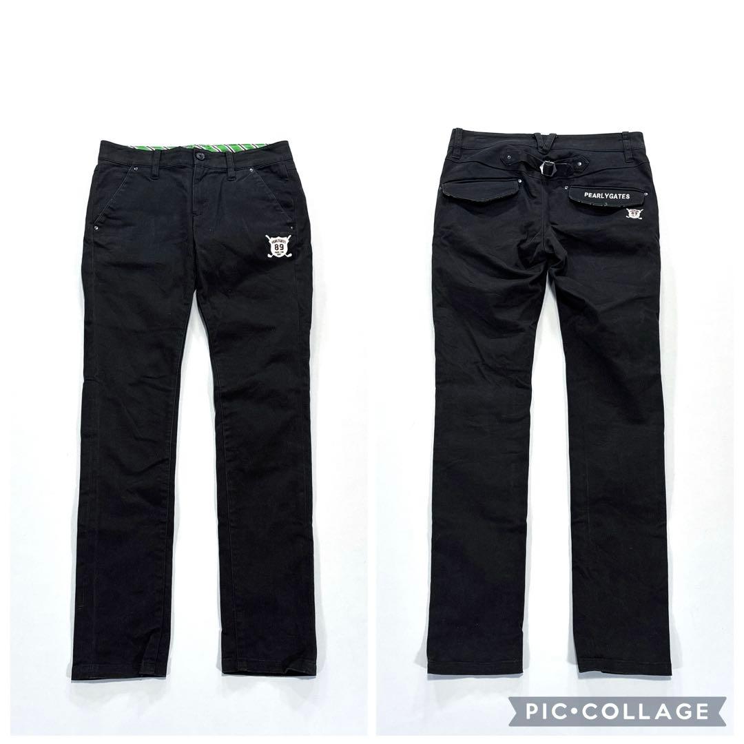 パーリーゲイツ　ロングパンツ　シンチバック　ブラック　0/S オールシーズン