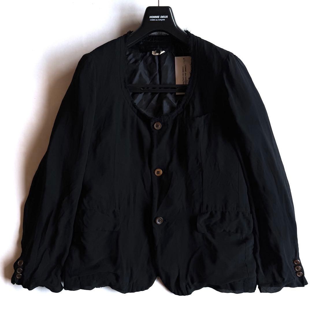 《新品》 コムデギャルソン コムコム ポリ縮 フリル ノーカラージャケット M