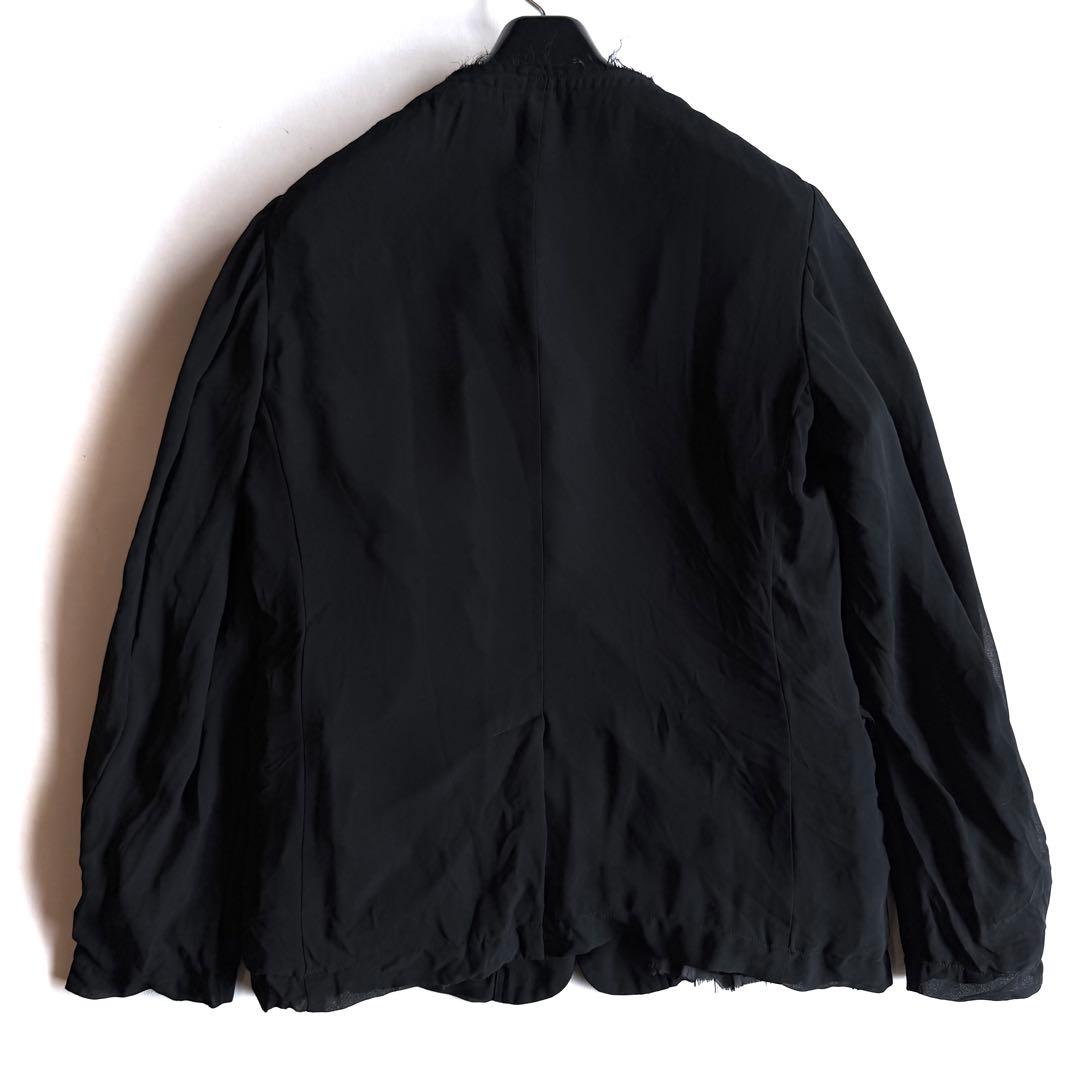 《新品》 コムデギャルソン コムコム ポリ縮 フリル ノーカラージャケット M