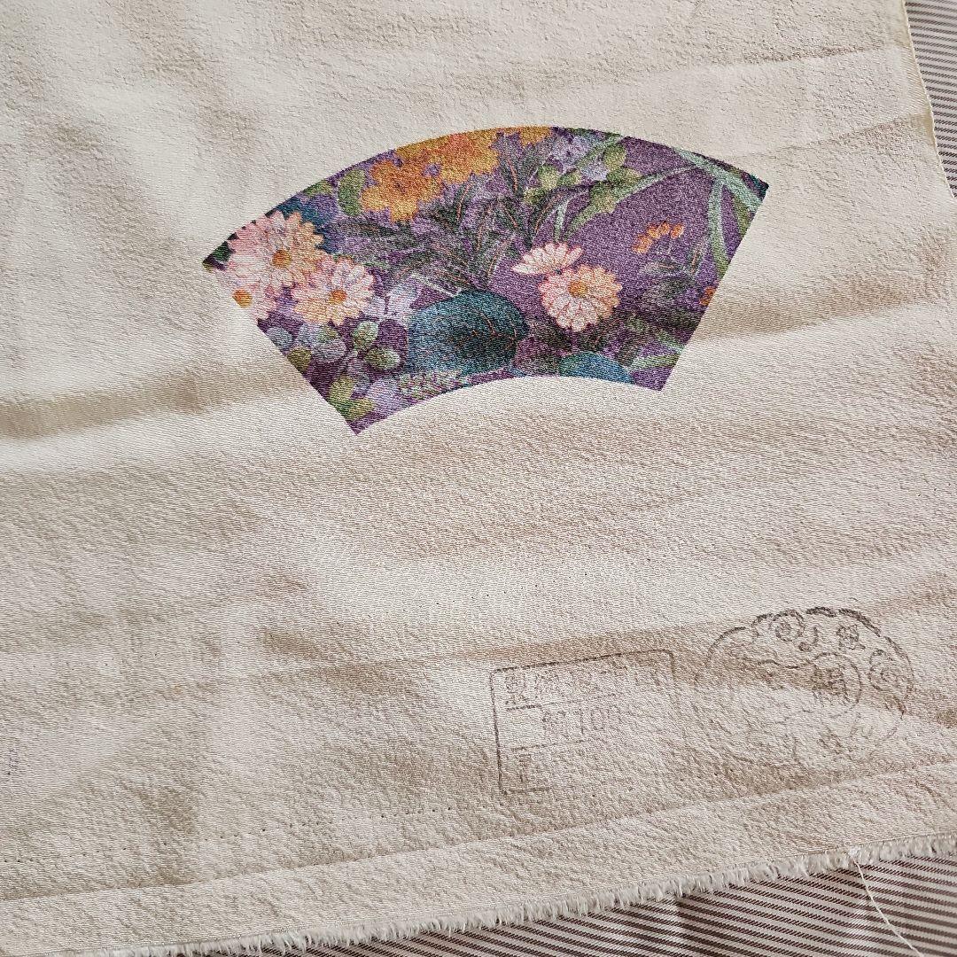 【正絹着尺反物】★花柄模様★薄紫地★正絹