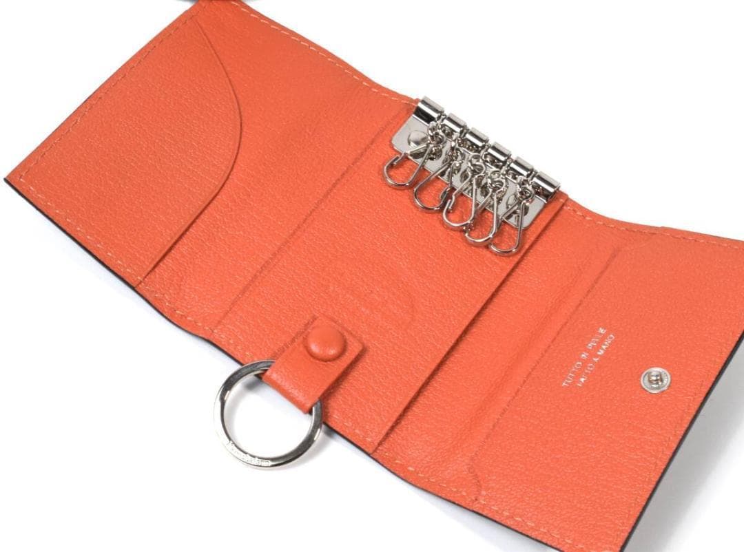 未使用 ラルコバレーノ 山羊革 レザーキーケース 5連ダークブラウン イタリア製