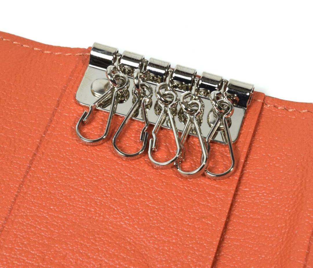 未使用 ラルコバレーノ 山羊革 レザーキーケース 5連ダークブラウン イタリア製