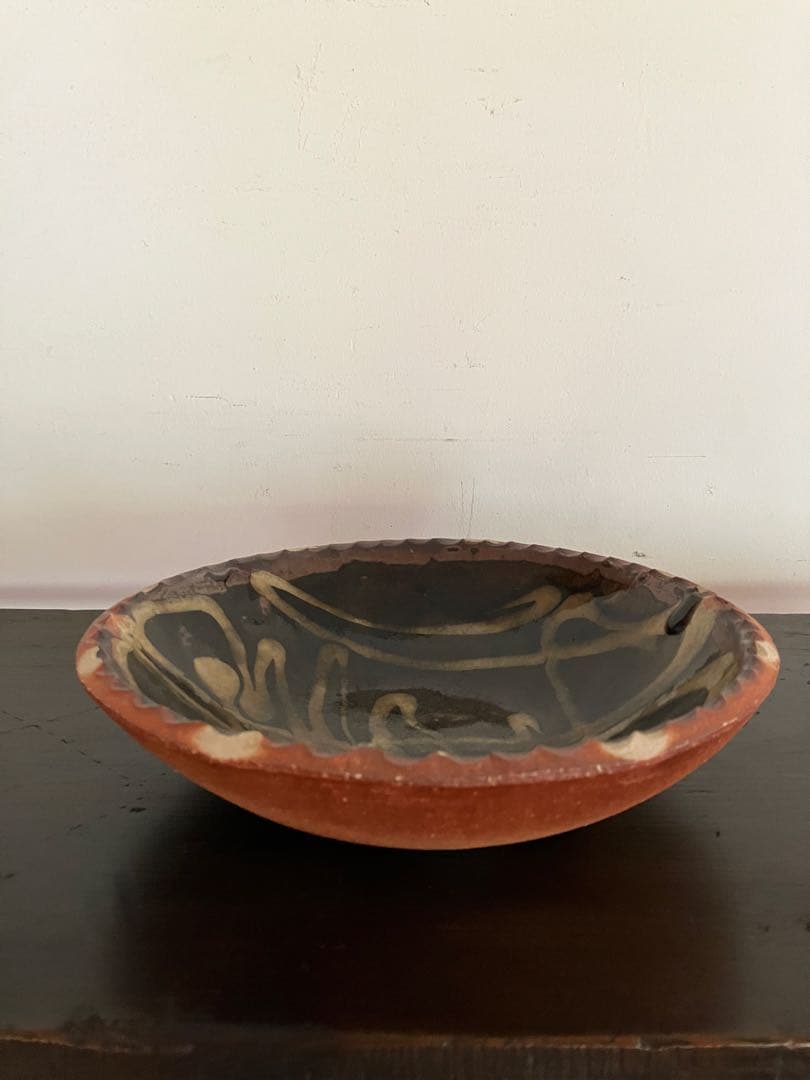 前野直史作スリップウェア　丸皿