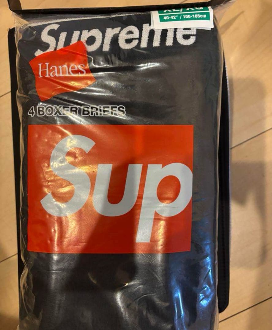 XL4枚Supreme Hanes® Boxer Briefs Black\"
