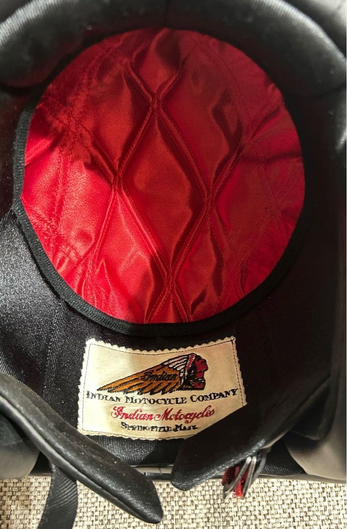 インディアン ジェットヘルメット 開閉式バブルシールド付き ブラック バイク