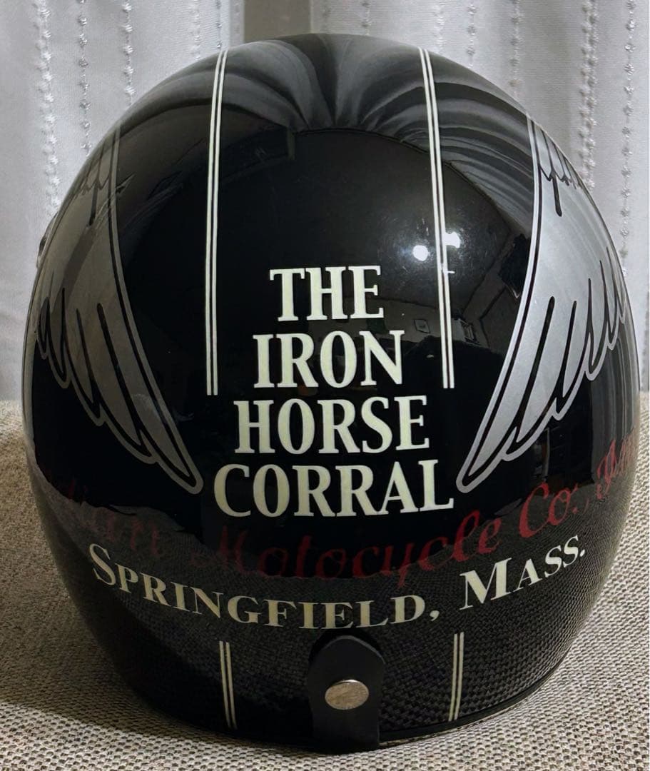 インディアン ジェットヘルメット 開閉式バブルシールド付き ブラック バイク