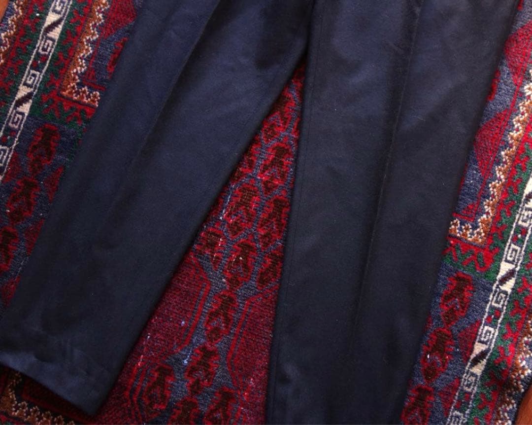 TOMORROWLAND ウールフランネル スラックス ネイビー50 L 日本製