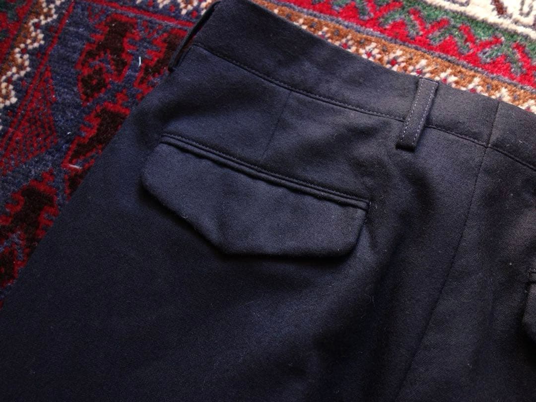 TOMORROWLAND ウールフランネル スラックス ネイビー50 L 日本製