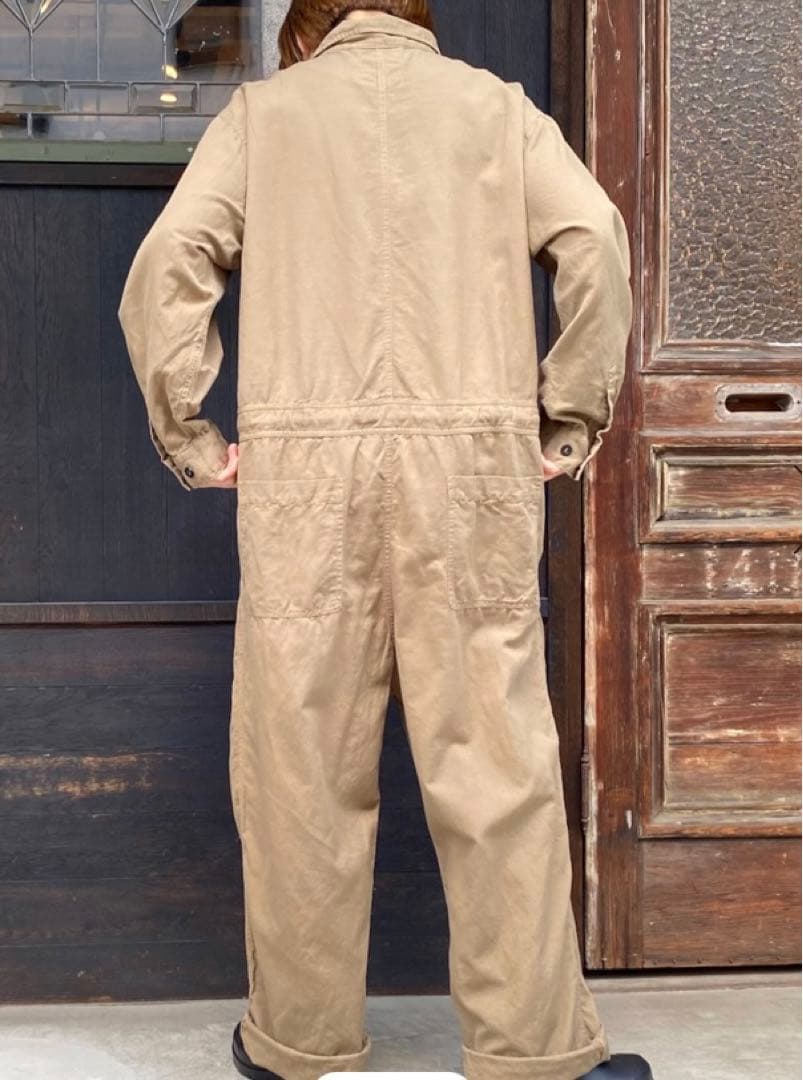 HTS コットンリネン　オーバーオール