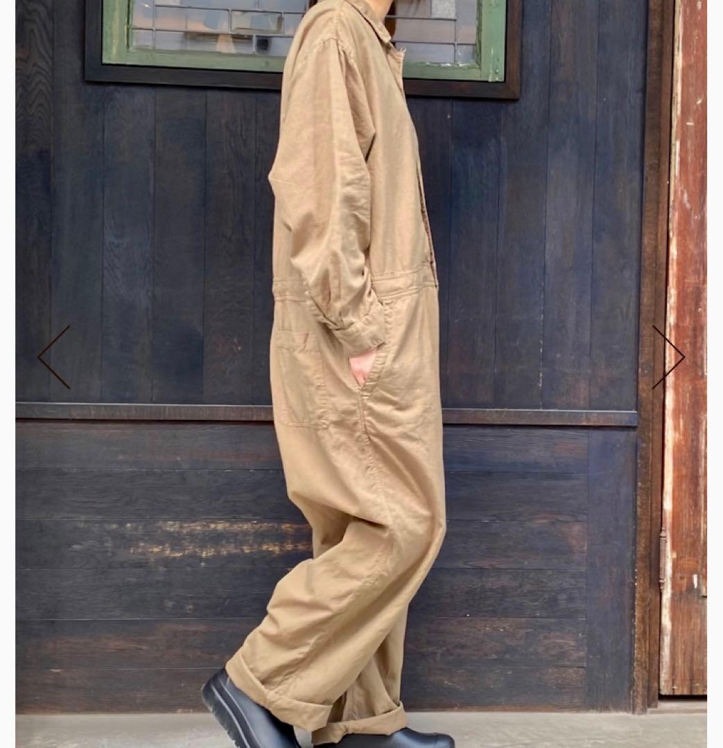 HTS コットンリネン　オーバーオール