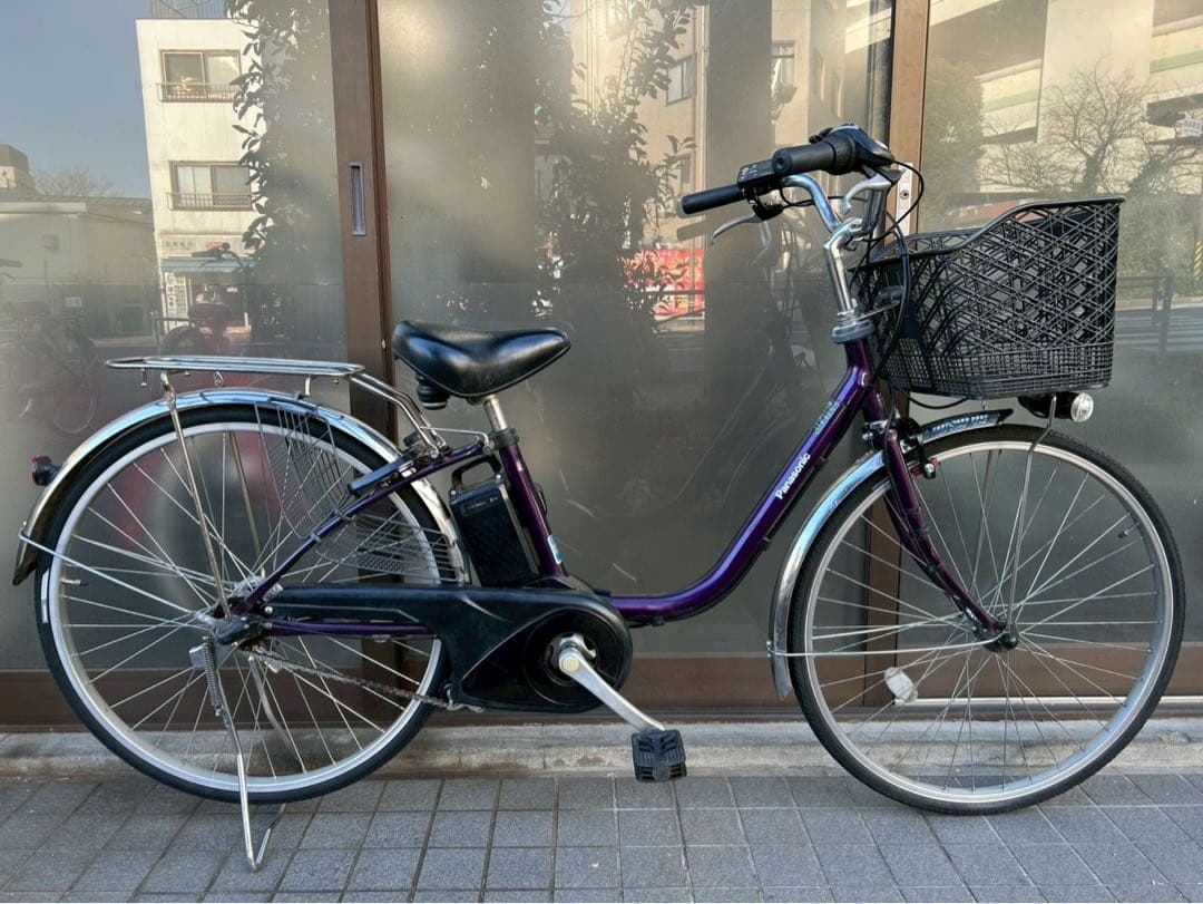 中古電動自転車 パナソニック ビビDX 26インチ　パープル 横浜№3700