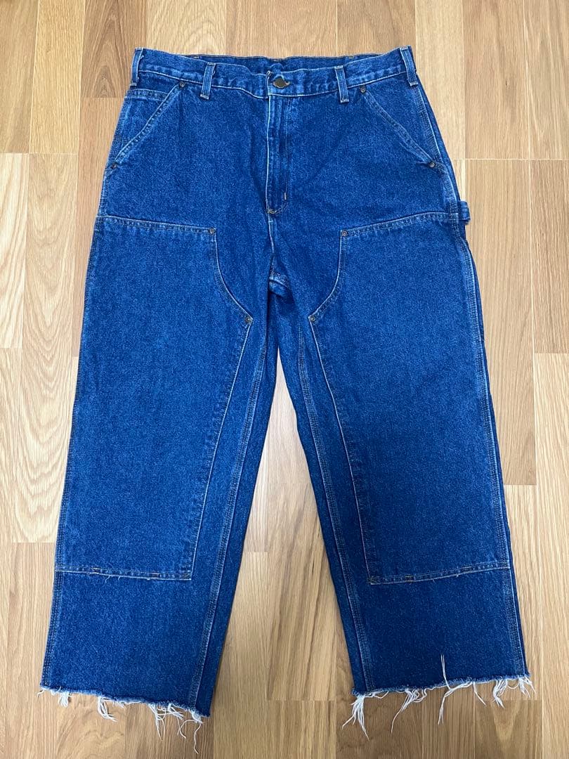 USA製Carhartt カーハート ダブルニー デニム カットオフw36L30