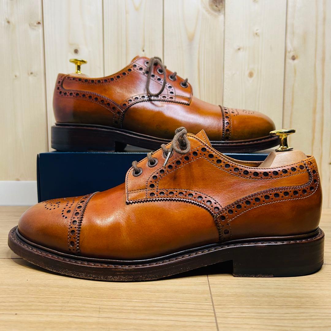 【美品】ジャランスリウァヤ 98602 セミブローグ 茶 UK7.5 26.5