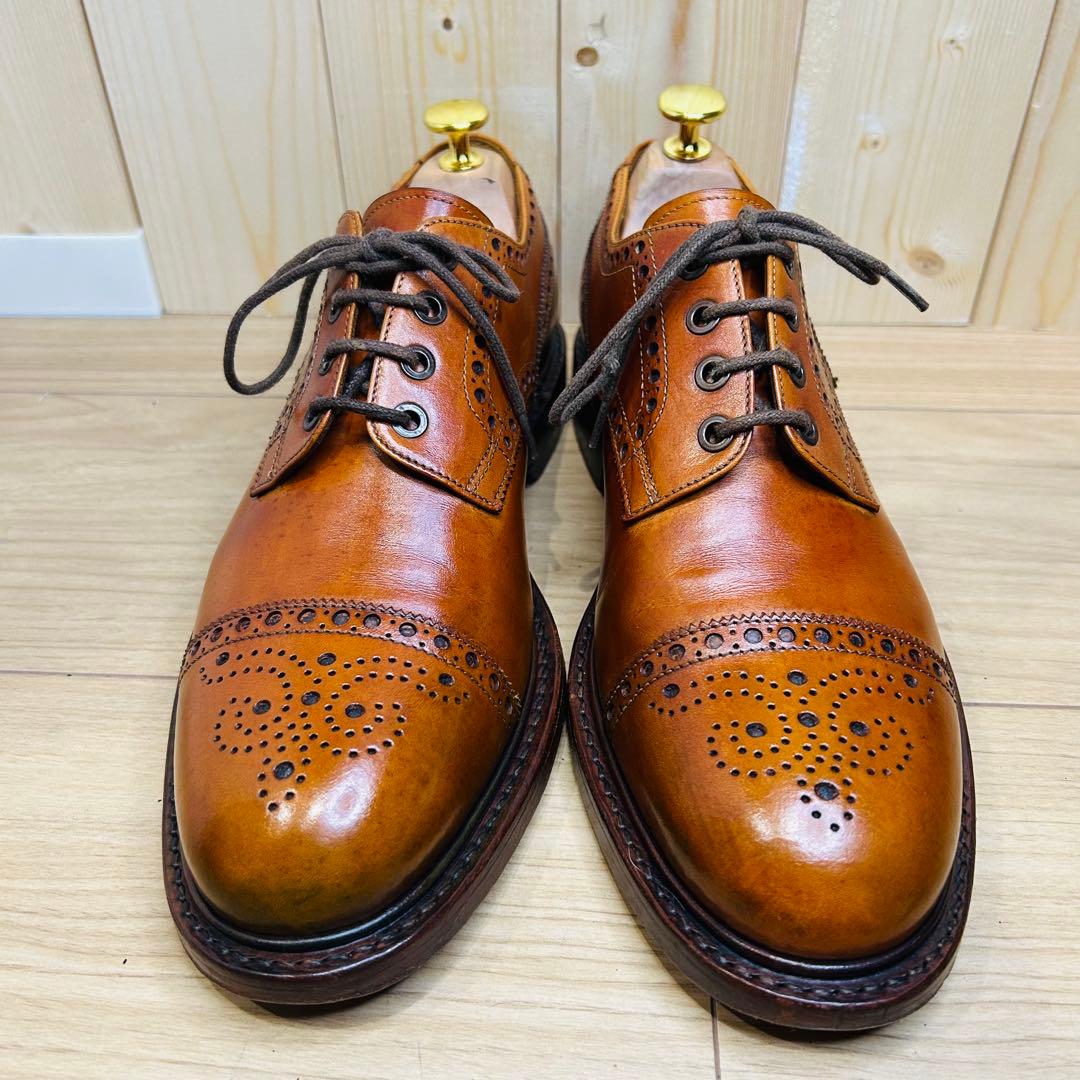 【美品】ジャランスリウァヤ 98602 セミブローグ 茶 UK7.5 26.5