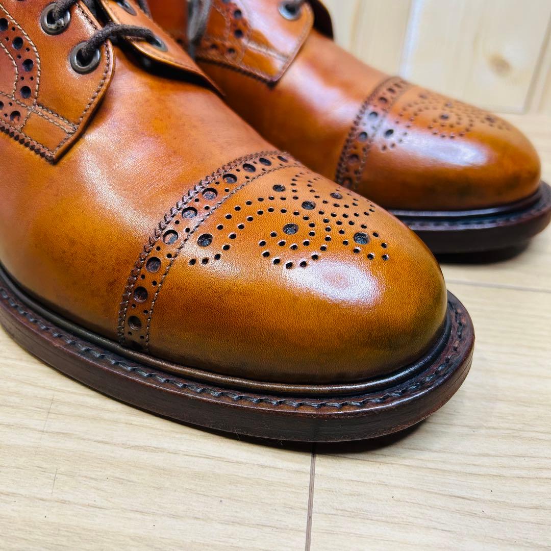 【美品】ジャランスリウァヤ 98602 セミブローグ 茶 UK7.5 26.5