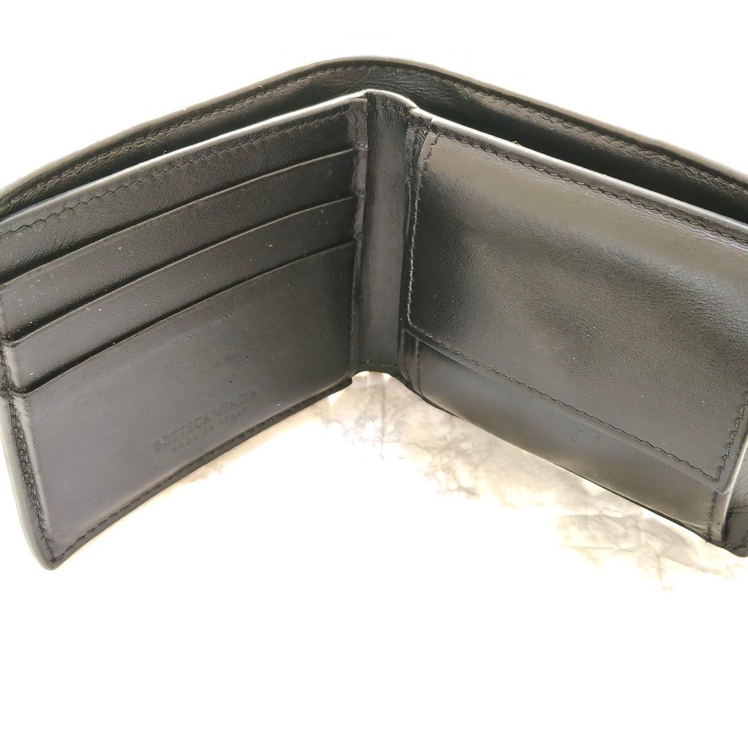 ボッテガヴェネタ カセット 二つ折り 財布 レザー 黒 伊製