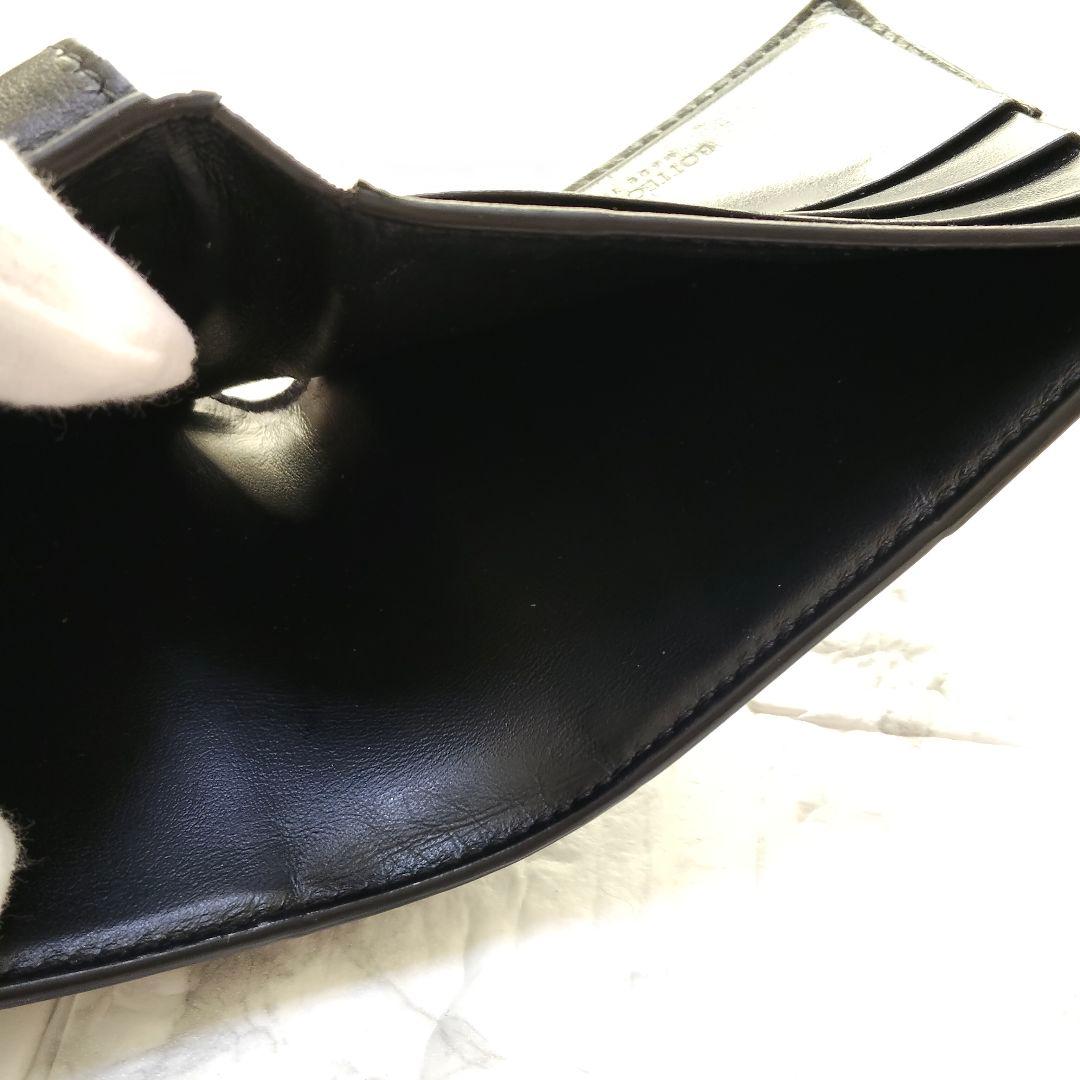 ボッテガヴェネタ カセット 二つ折り 財布 レザー 黒 伊製