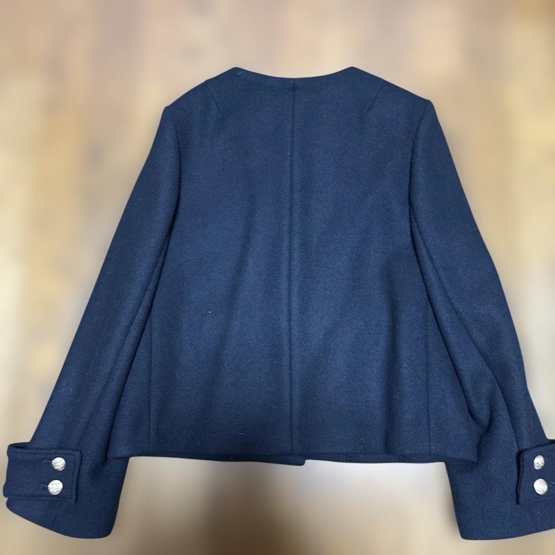 アプワイザーリッシェ　ノーカラーショートコート　2 黒　ジャケット　未使用　金釦