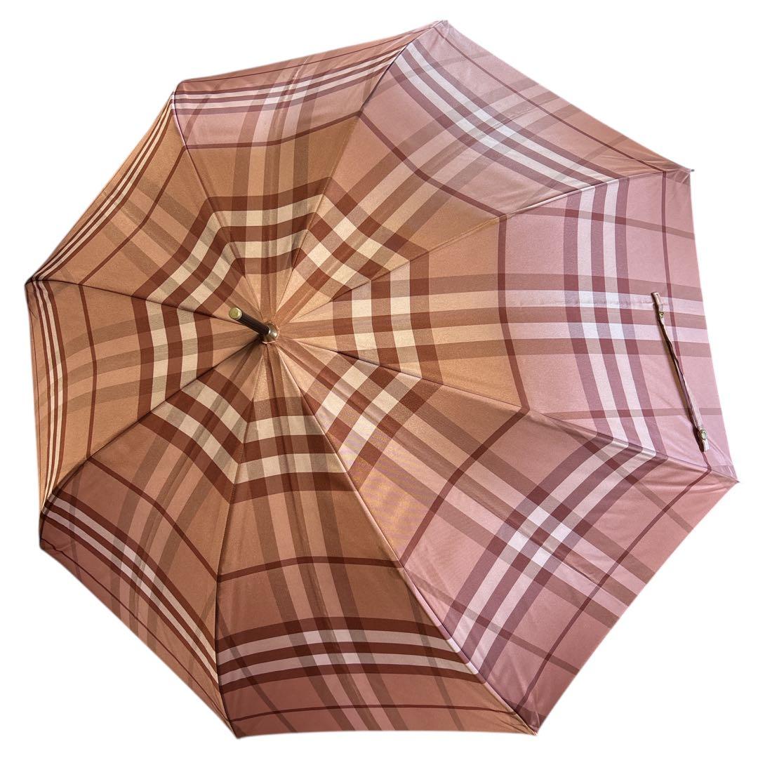 BURBERRY バーバリー ノバチェック ピンク 雨傘 長傘 メガチェック