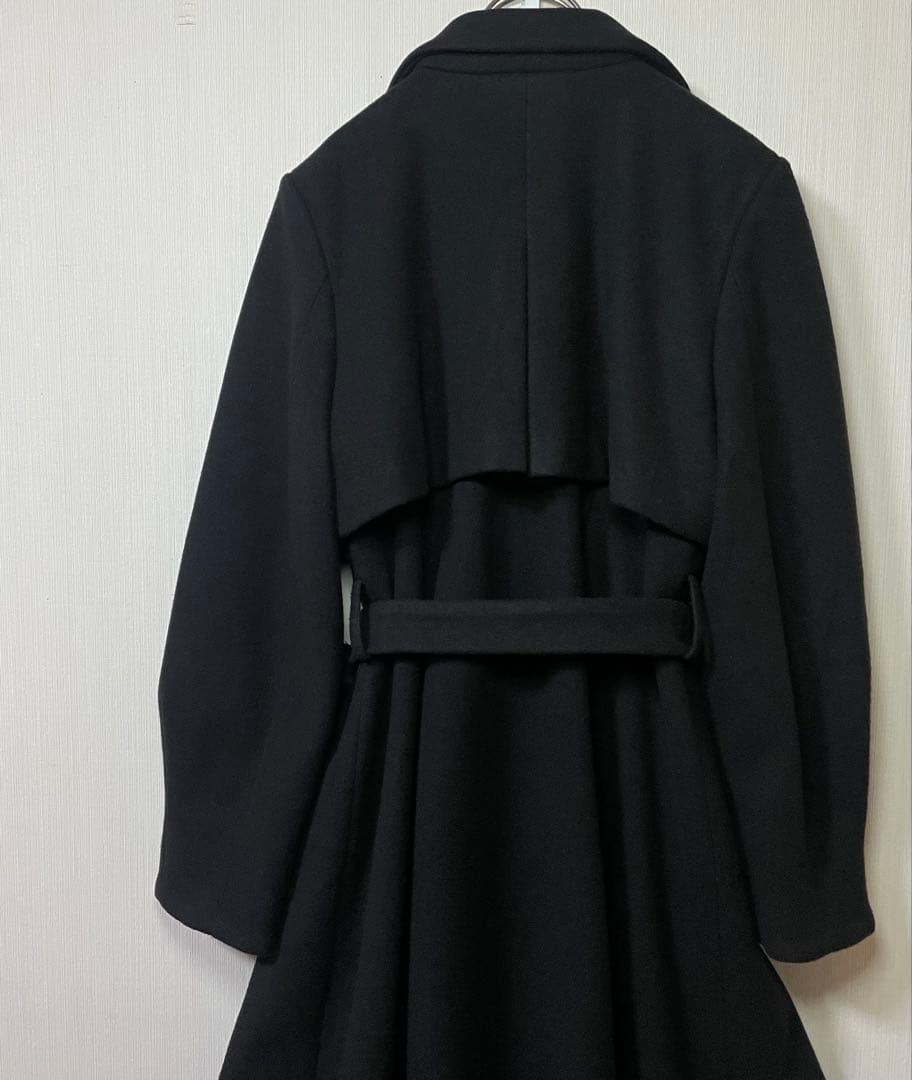 dazzlin 2WAYカラーレディロングコート 黒 M ベルト付
