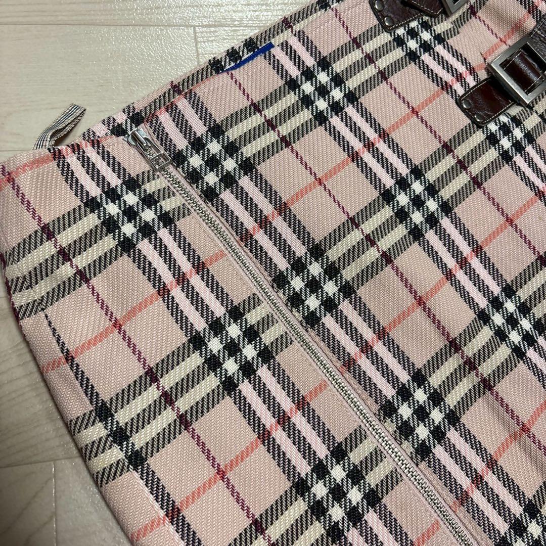 バーバリー　ブルーレーベル　ノバチェック　ピンク　ミニスカート　タイトスカート