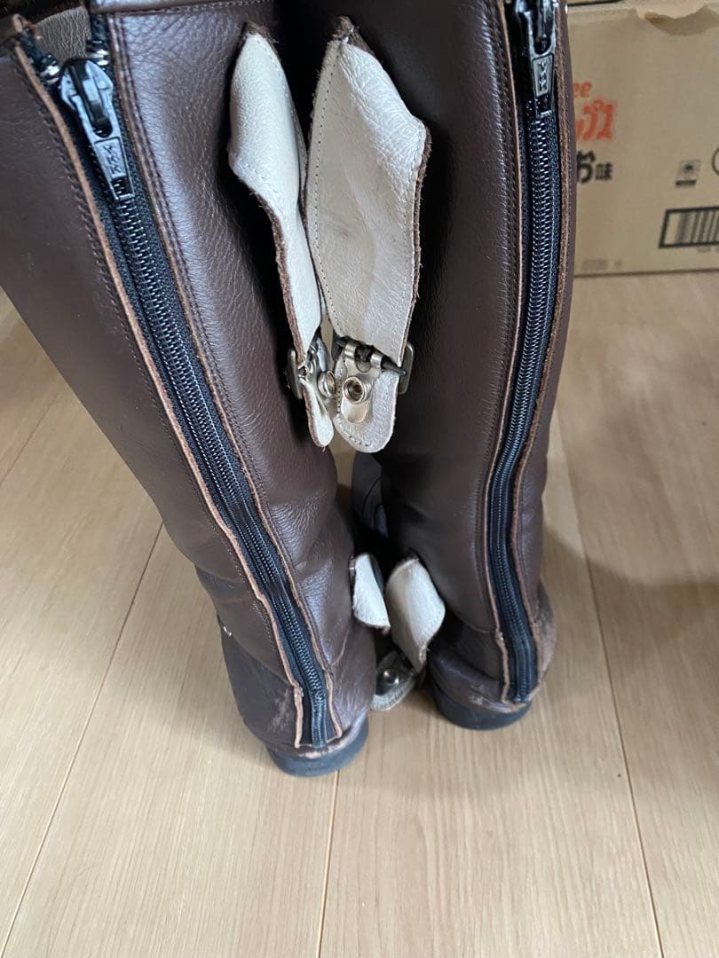 特攻ブーツ　本革　旧車會　バイク　23cm