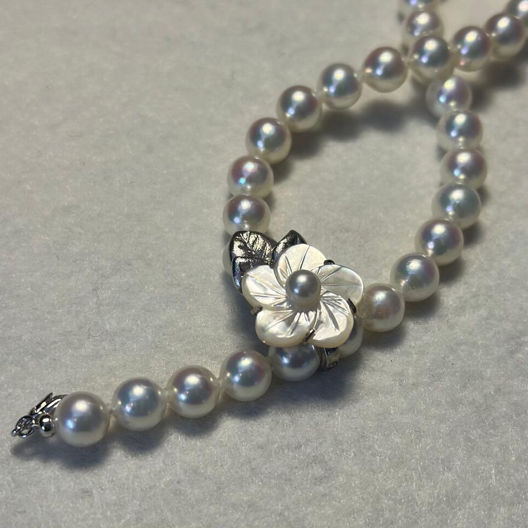 テリ最強 花珠級 アコヤ真珠　パール ネックレス 45cm 2way 留花