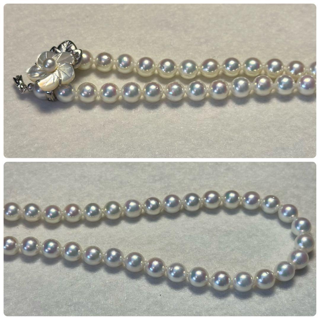 テリ最強 花珠級 アコヤ真珠　パール ネックレス 45cm 2way 留花
