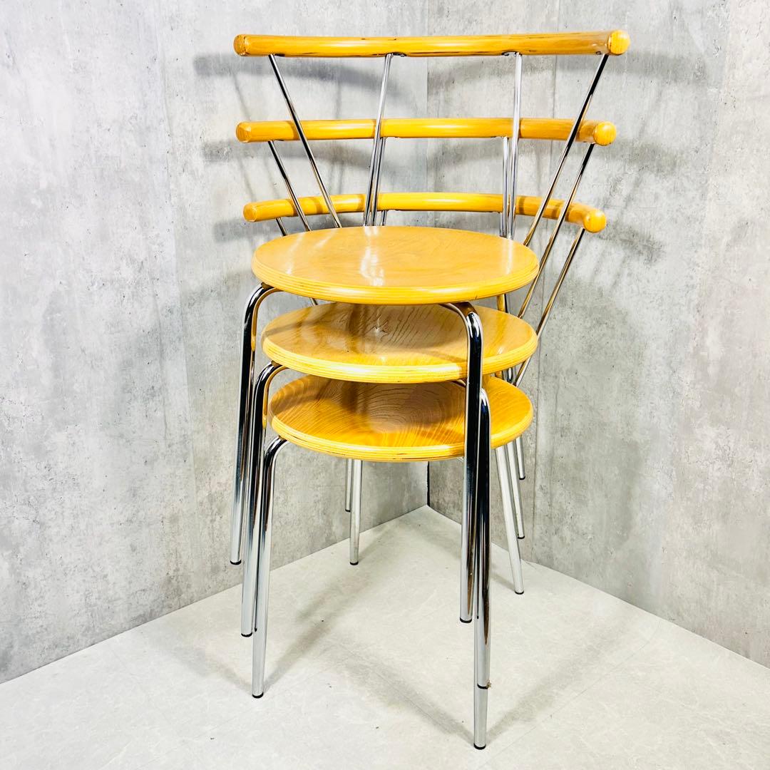 ③ スタジオライン ダイニングチェア 曲木 ヴィンテージ 村田合同 スタッキング