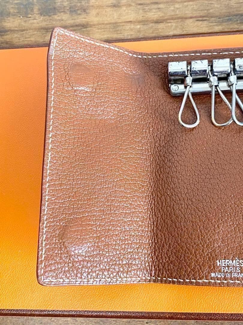 □H エルメス セリエ エテュイクレ4 レザー 4連キーケース キーホルダー